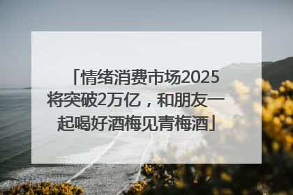 情绪消费市场2025将突破2万亿，和朋友一起喝好酒梅见青梅酒