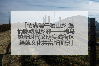 情满端午暖山乡 温情脉动润乡邻——鸬鸟镇新时代文明实践街区绘就文化共富新图景
