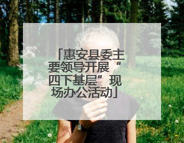 惠安县委主要领导开展“四下基层”现场办公活动