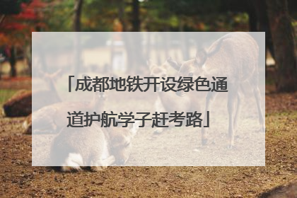 成都地铁开设绿色通道护航学子赶考路