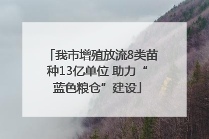 我市增殖放流8类苗种13亿单位 助力“蓝色粮仓”建设