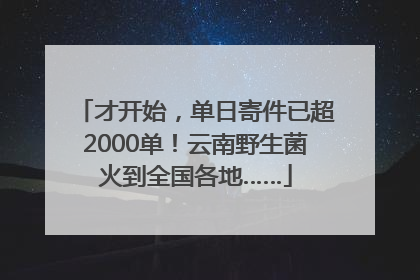 才开始，单日寄件已超2000单！云南野生菌火到全国各地……