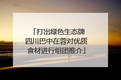 打出绿色生态牌 四川巴中在蓉对优质食材进行组团推介