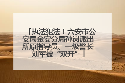 执法犯法！六安市公安局金安分局孙岗派出所原指导员、一级警长刘军被“双开”