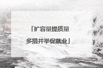 扩容量提质量 多措并举促就业