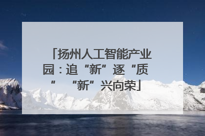 扬州人工智能产业园：追“新”逐“质” “新”兴向荣