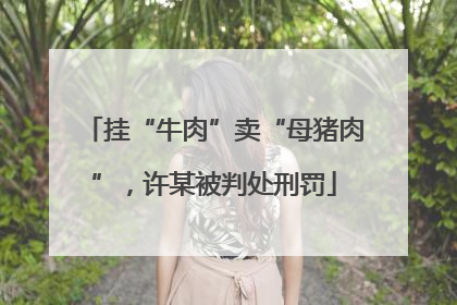 挂“牛肉”卖“母猪肉”，许某被判处刑罚