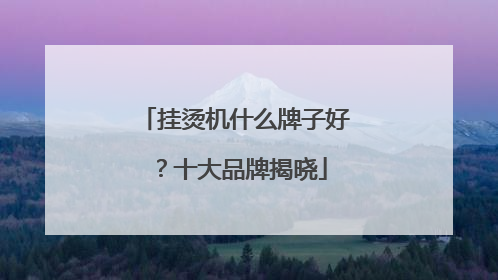 挂烫机什么牌子好？十大品牌揭晓