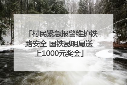 村民紧急报警维护铁路安全 国铁昆明局送上1000元奖金