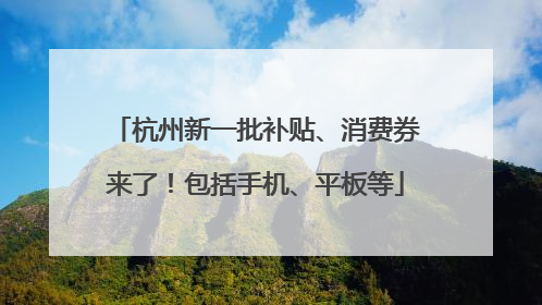 杭州新一批补贴、消费券来了！包括手机、平板等