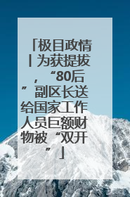极目政情丨为获提拔，“80后”副区长送给国家工作人员巨额财物被“双开”