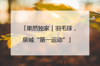 果然独家｜羽毛球，泉城“第一运动”
