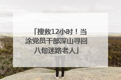 搜救12小时！当涂党员干部深山寻回八旬迷路老人