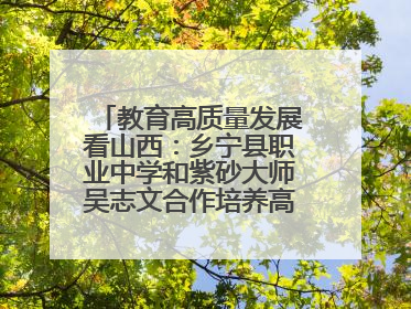 教育高质量发展看山西：乡宁县职业中学和紫砂大师吴志文合作培养高素质技能人才
