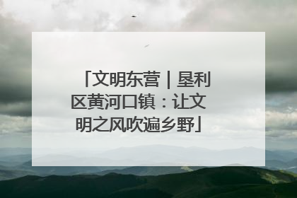 文明东营｜垦利区黄河口镇：让文明之风吹遍乡野