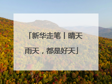 新华走笔丨晴天雨天，都是好天