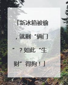 新冰箱被偷，就剩“俩门”？如此“生财”得拘！
