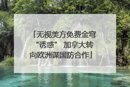 无视美方免费金穹“诱惑” 加拿大转向欧洲谋国防合作