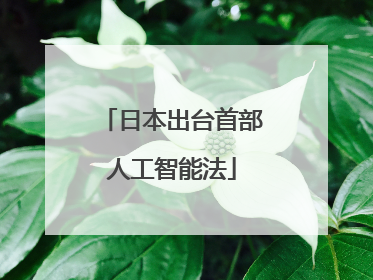 日本出台首部人工智能法