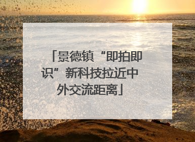景德镇“即拍即识”新科技拉近中外交流距离