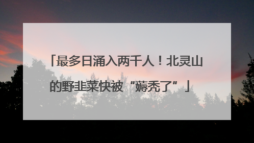 最多日涌入两千人！北灵山的野韭菜快被“薅秃了”