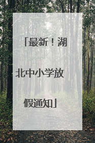 最新！湖北中小学放假通知