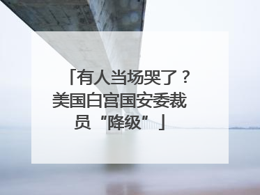 有人当场哭了？美国白宫国安委裁员“降级”