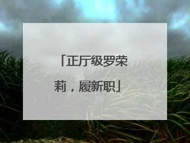 正厅级罗荣莉，履新职