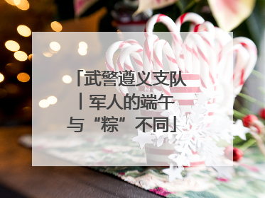 武警遵义支队︱军人的端午 与“粽”不同