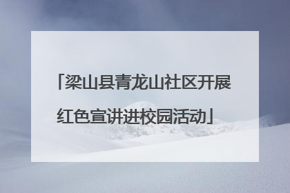 梁山县青龙山社区开展红色宣讲进校园活动