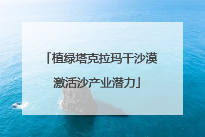 植绿塔克拉玛干沙漠 激活沙产业潜力