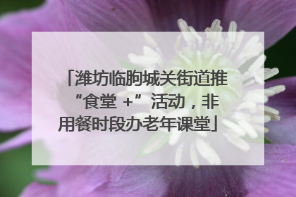 潍坊临朐城关街道推“食堂 +”活动，非用餐时段办老年课堂