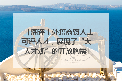 潮评丨外籍商贸人士可评人才，展现了“大人才观”的开放胸襟