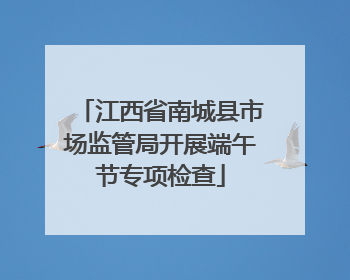 江西省南城县市场监管局开展端午节专项检查
