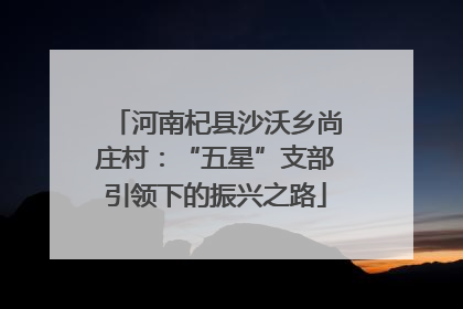 河南杞县沙沃乡尚庄村：“五星”支部引领下的振兴之路