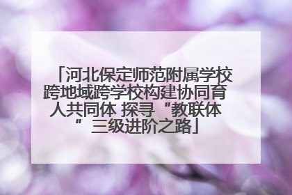 河北保定师范附属学校跨地域跨学校构建协同育人共同体 探寻“教联体”三级进阶之路