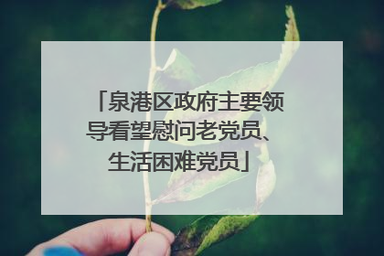 泉港区政府主要领导看望慰问老党员、生活困难党员