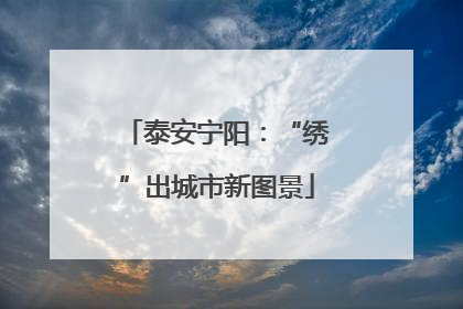 泰安宁阳：“绣”出城市新图景