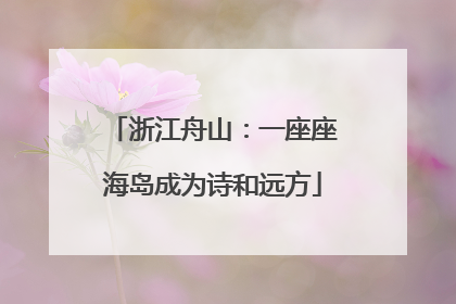 浙江舟山：一座座海岛成为诗和远方