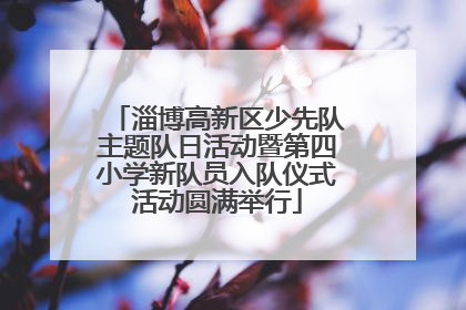 淄博高新区少先队主题队日活动暨第四小学新队员入队仪式活动圆满举行