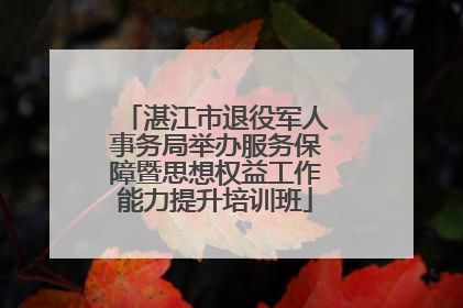 湛江市退役军人事务局举办服务保障暨思想权益工作能力提升培训班