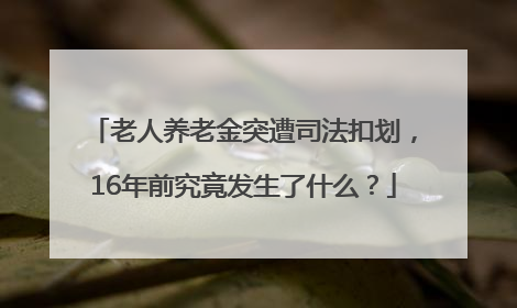 老人养老金突遭司法扣划，16年前究竟发生了什么？