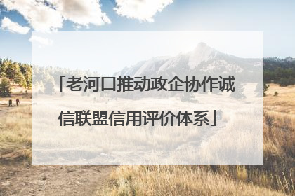老河口推动政企协作诚信联盟信用评价体系