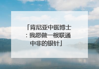 肯尼亚中医博士：我愿做一根联通中非的银针