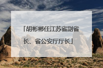 胡彬郴任江苏省副省长、省公安厅厅长