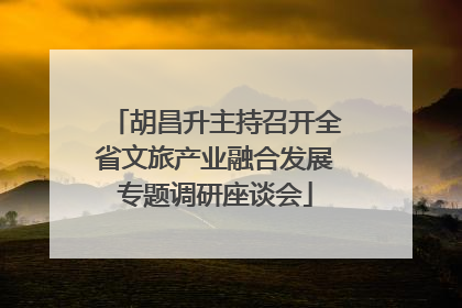 胡昌升主持召开全省文旅产业融合发展专题调研座谈会