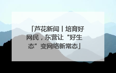 芦花新闻丨培育好网民，东营让“好生态”变网络新常态