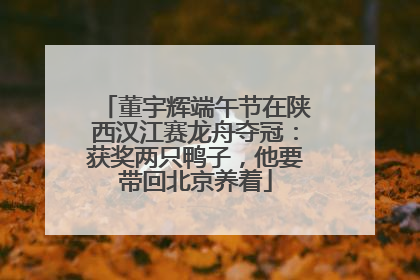 董宇辉端午节在陕西汉江赛龙舟夺冠：获奖两只鸭子，他要带回北京养着
