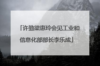 许勤梁惠玲会见工业和信息化部部长李乐成