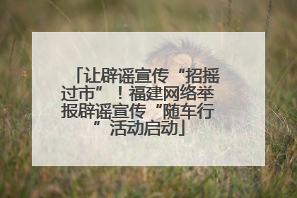 让辟谣宣传“招摇过市”！福建网络举报辟谣宣传“随车行”活动启动